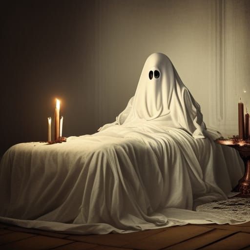 Adorable Ghostly Seance in Hyperrealistic Style