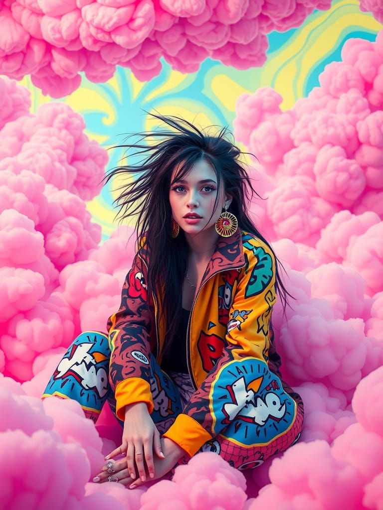 Billie Eilish in Vibrant, Dreamlike Psychedelia