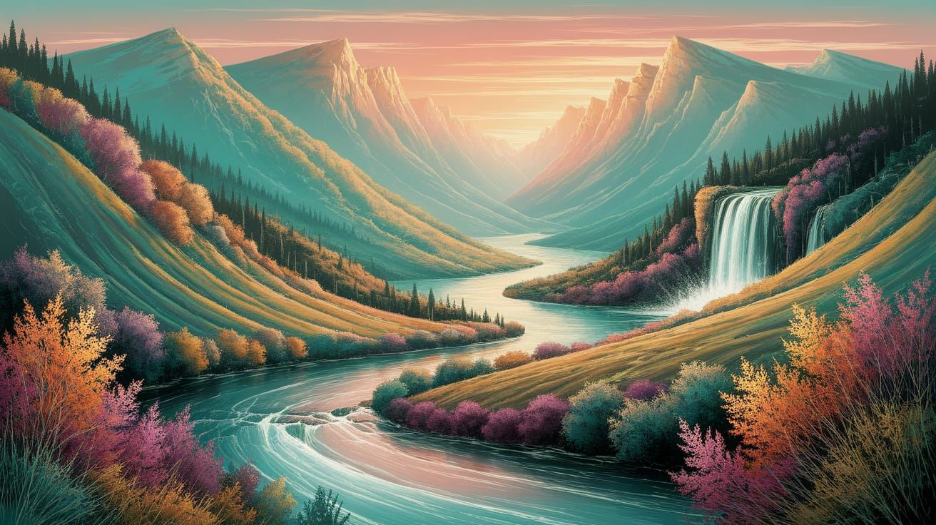A river flowing through the valley
