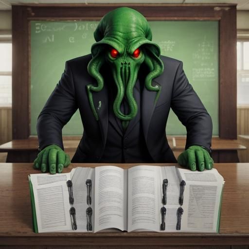 Cthulhu's School Recess: A Whimsical AI Art Piece