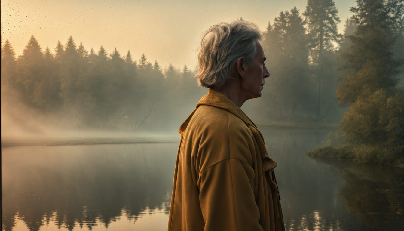 Ethereal Reflections in Soft Golden Light