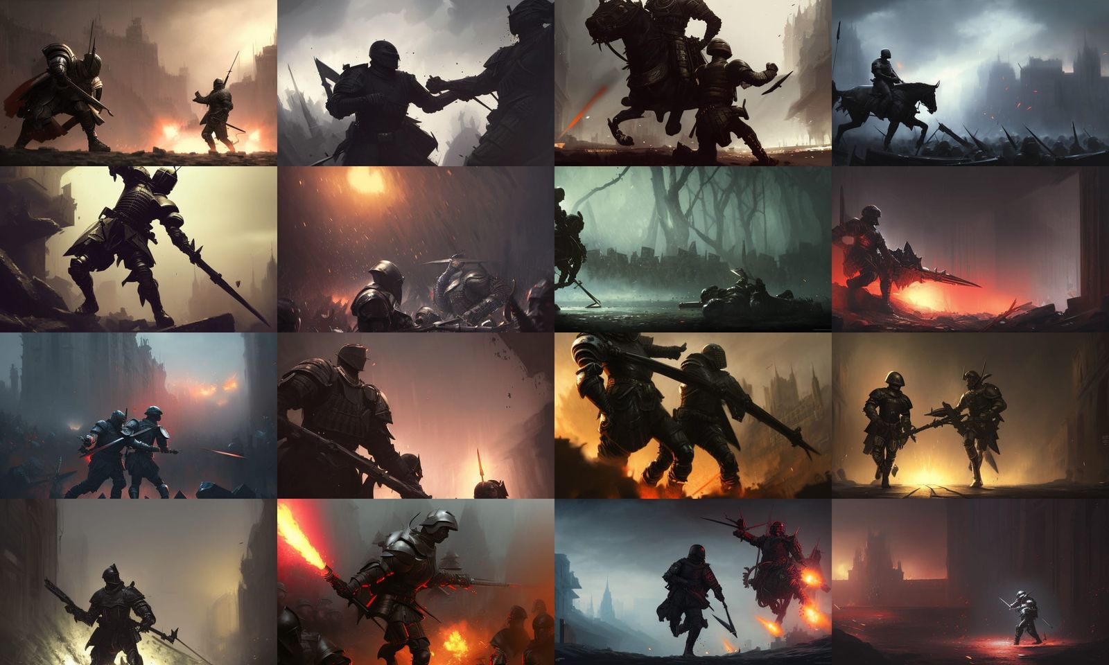 Black Knight vs Modern Soldier: Dark Fantasy Concept Art