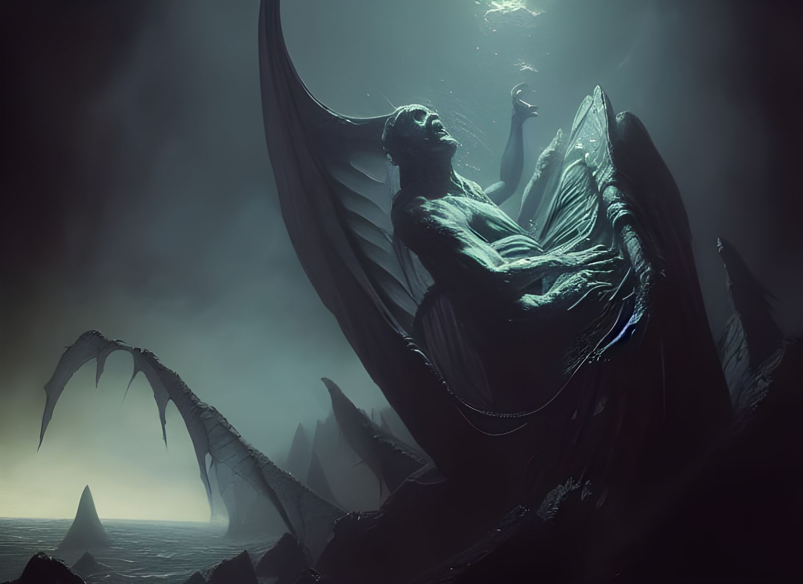 Sinister Dagon: A Cosmic Horror Illustration