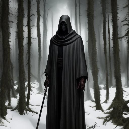 Sinister Shadow Figure in Woods by Rutkowski