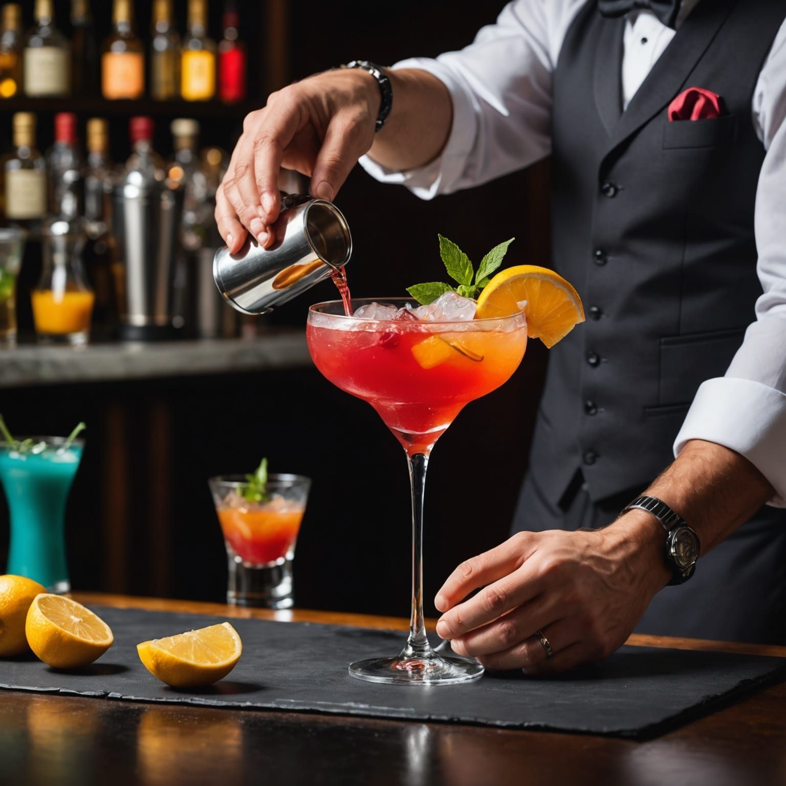 Mesmerizing Cocktail Artistry with Vibrant Colors