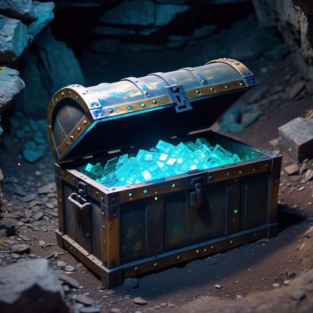 Treasure chest inside an abandoned mine
