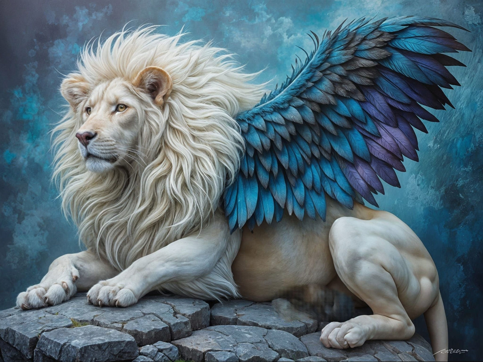 Majestic Lion with Wings