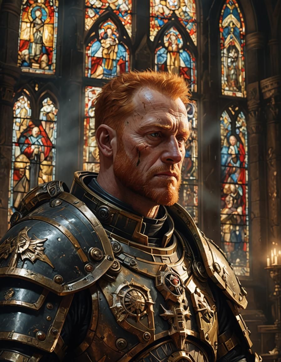Ginger Priest in Warhammer 40k Chapel
