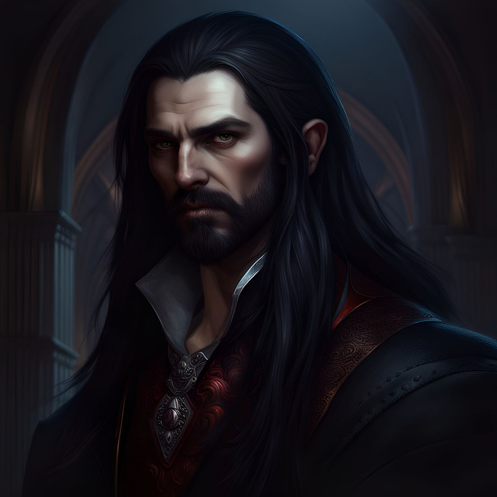 Renaissance Vampire Portrait in Dark Fantasy Style