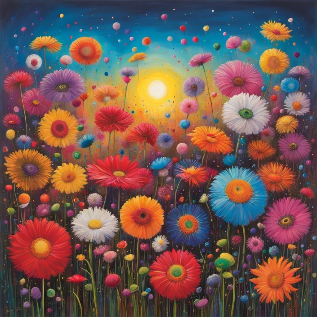 Surrealist Artwork in Vibrant Digital Colors