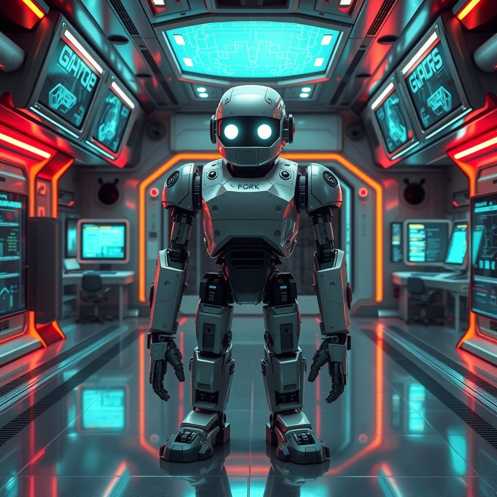 Futuristic Robot Grok 4 in Photorealistic Style