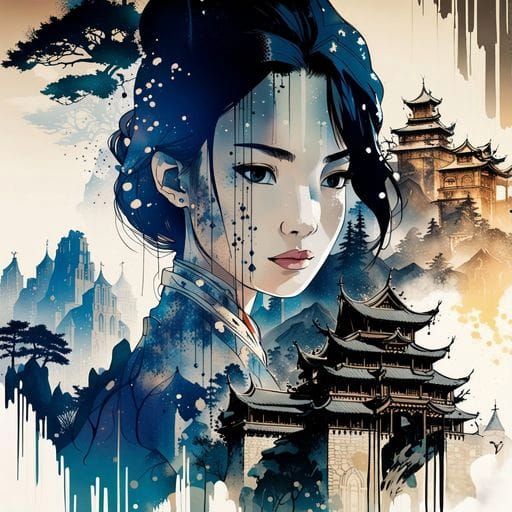 Striking Double Exposure Portrait