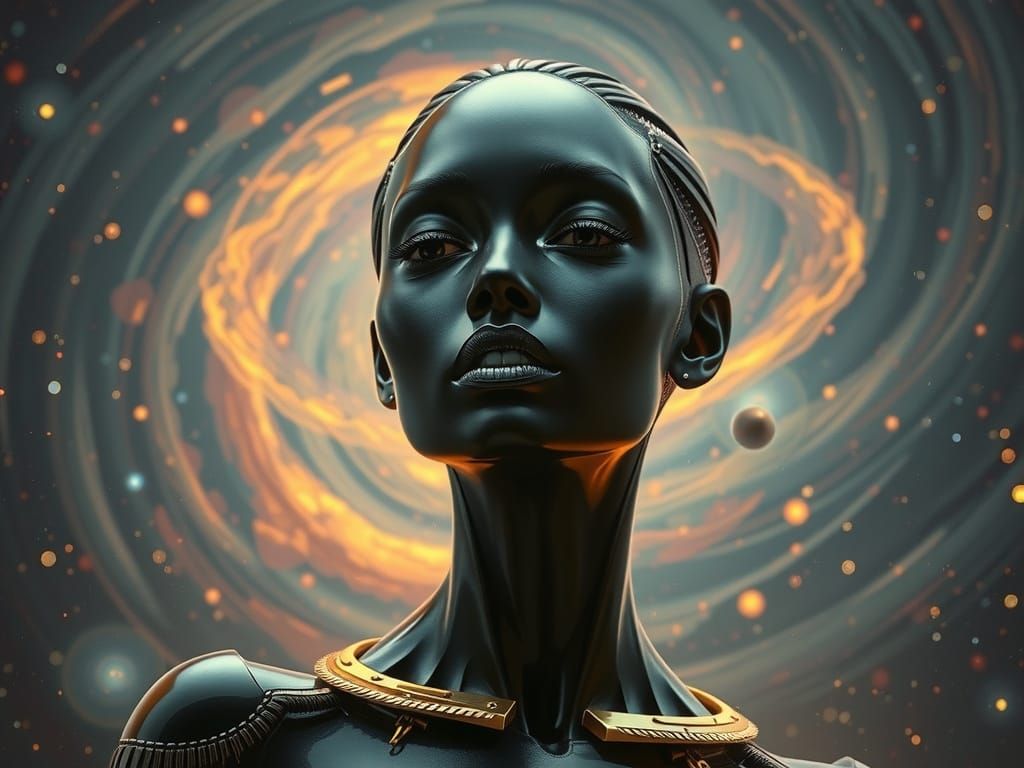 Ethereal Energy Being in Surreal Biomechanic Style