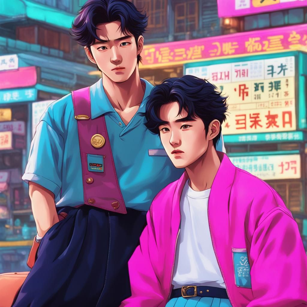 1950s Seoul: Vaporwave Anime in Korean Style