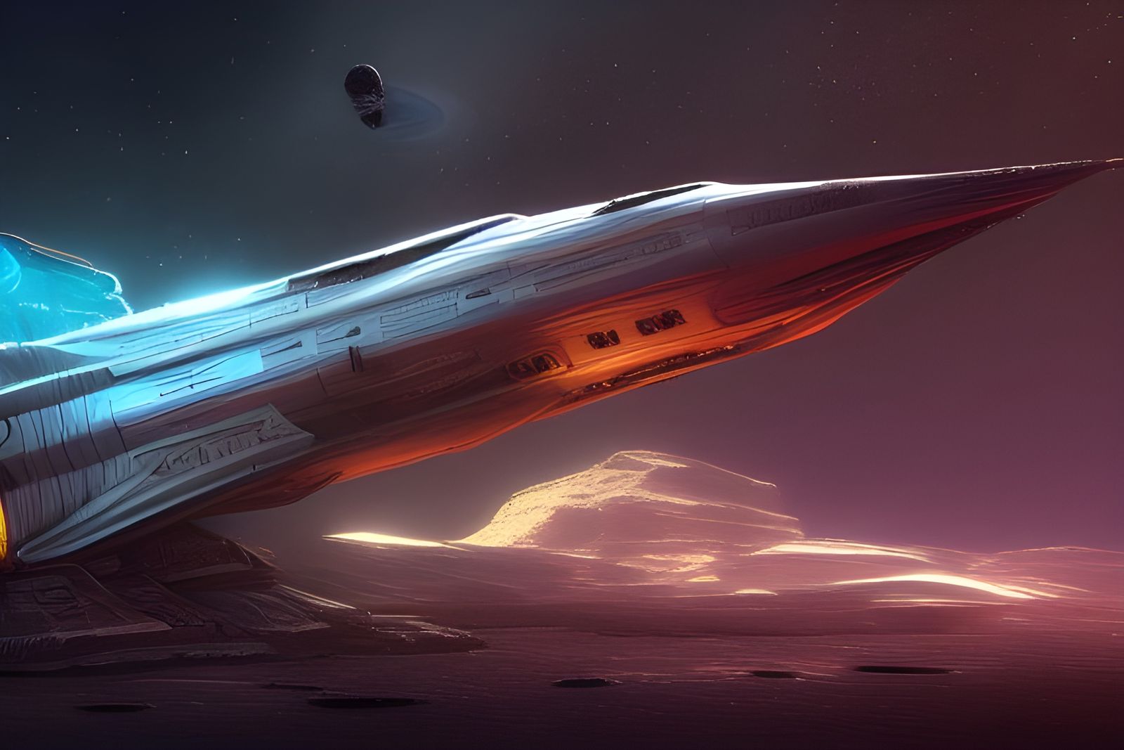 Futuristic Spaceship War in Deep Space