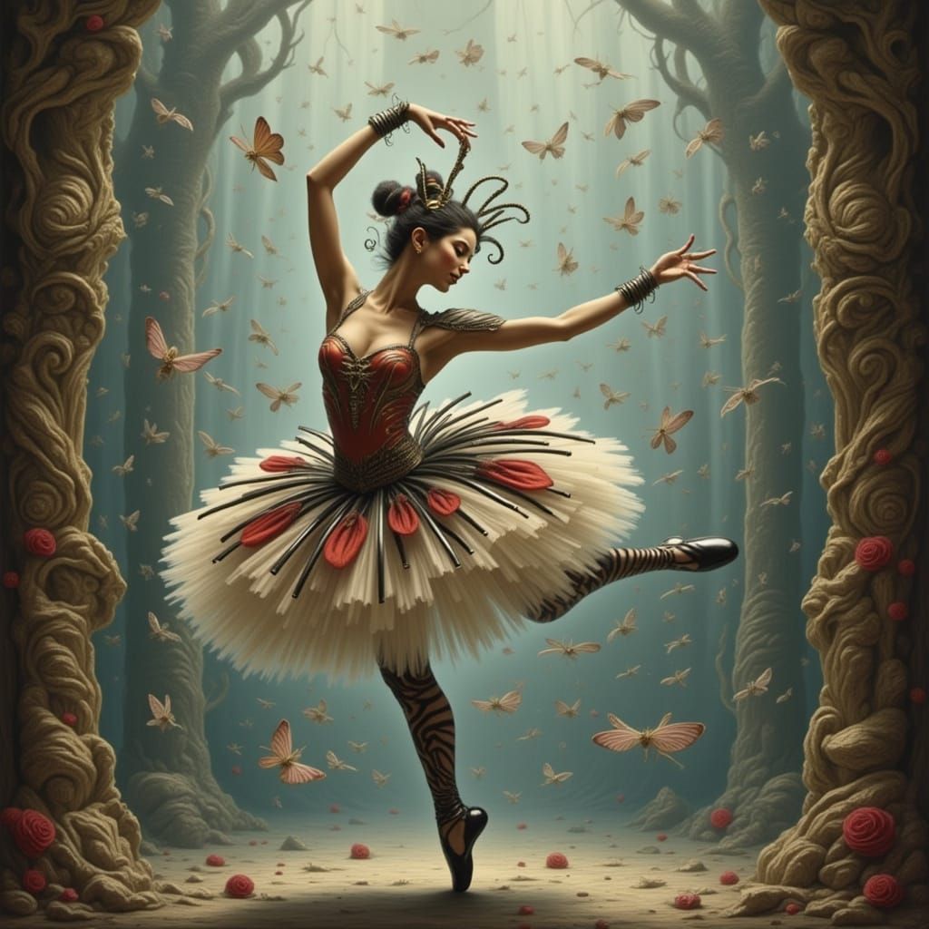 Zebra-Punk Ballerina in Motion