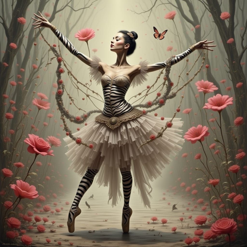 Zebrapunk Ballerina in Bold Style