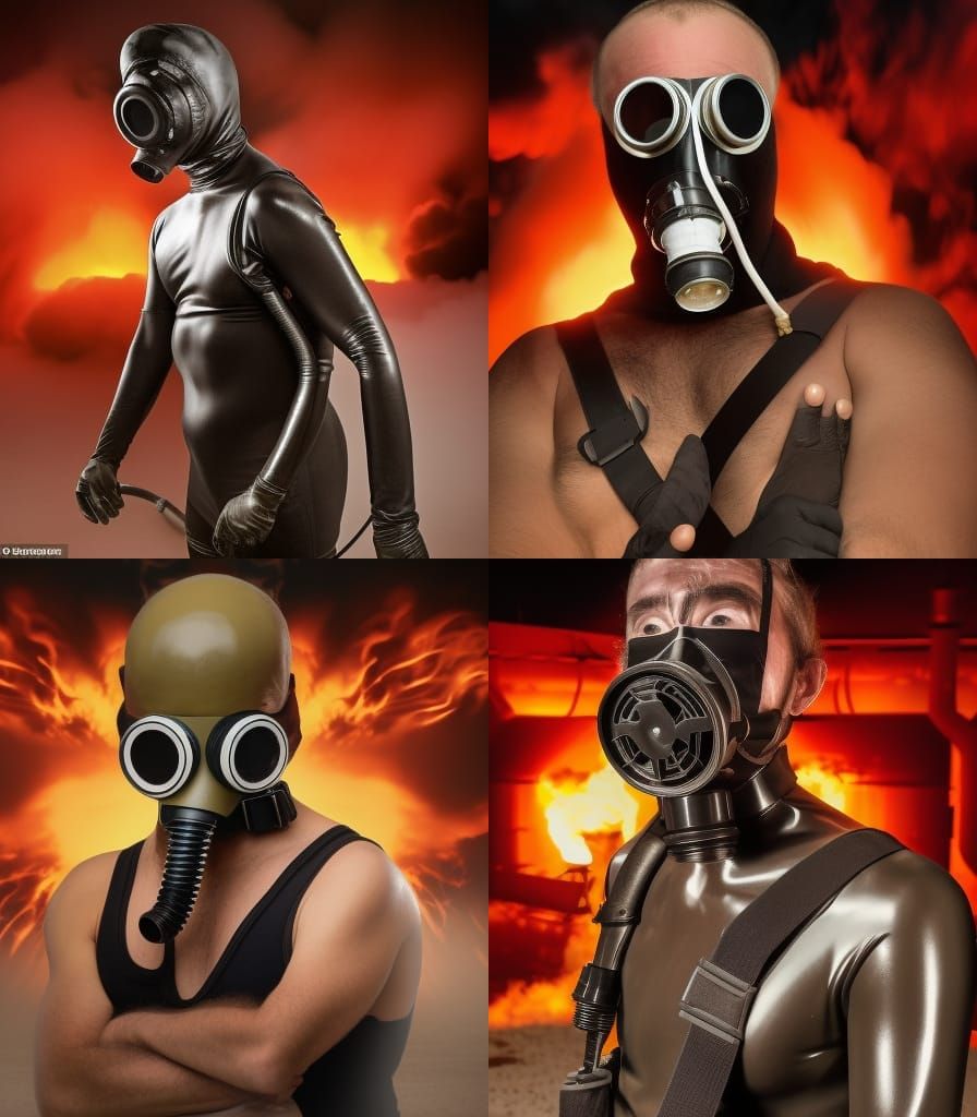 Dystopian Figure Amidst Nuclear Aftermath