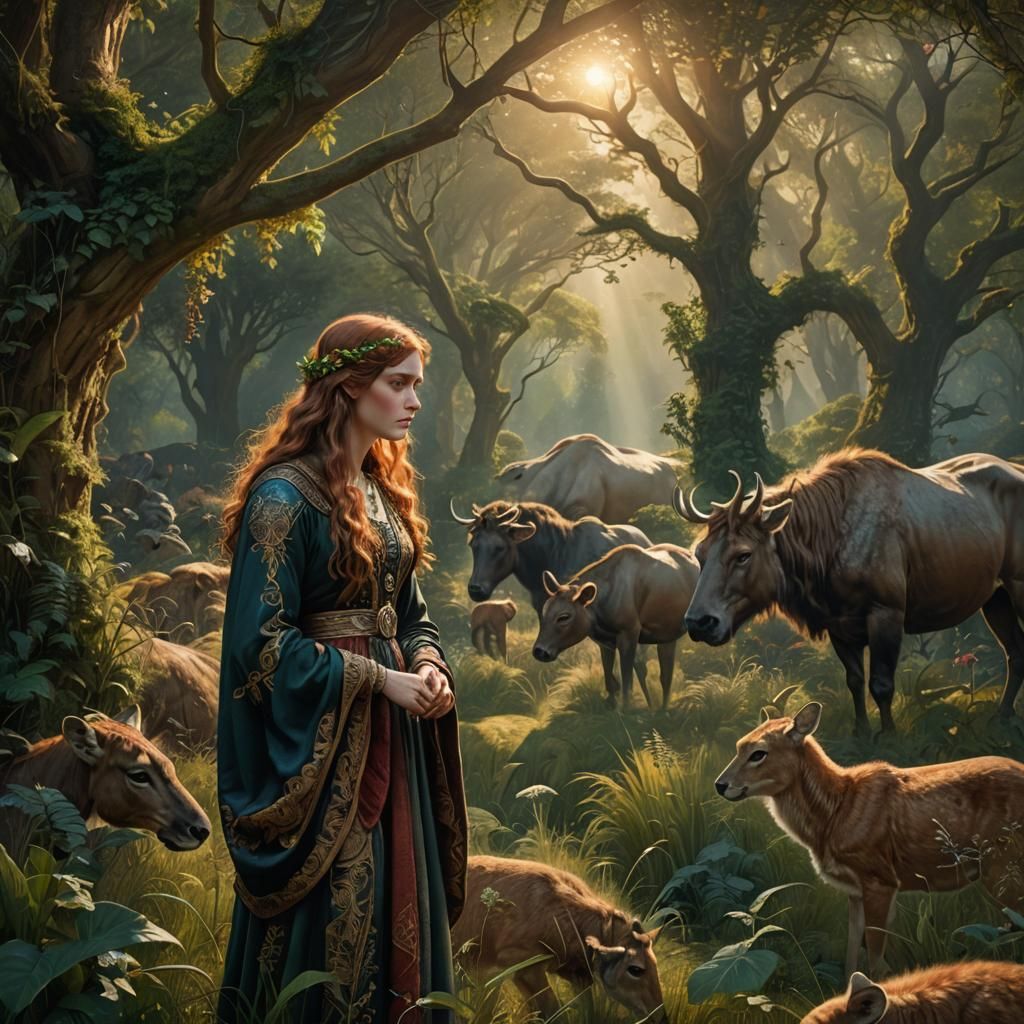 Pre-Raphaelite Serenity: Wildlife and Morning Light