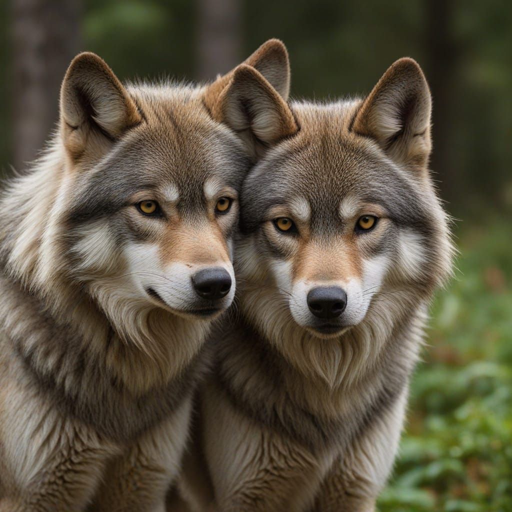 Lunar Wolves in a Haunting Wilderness Scene