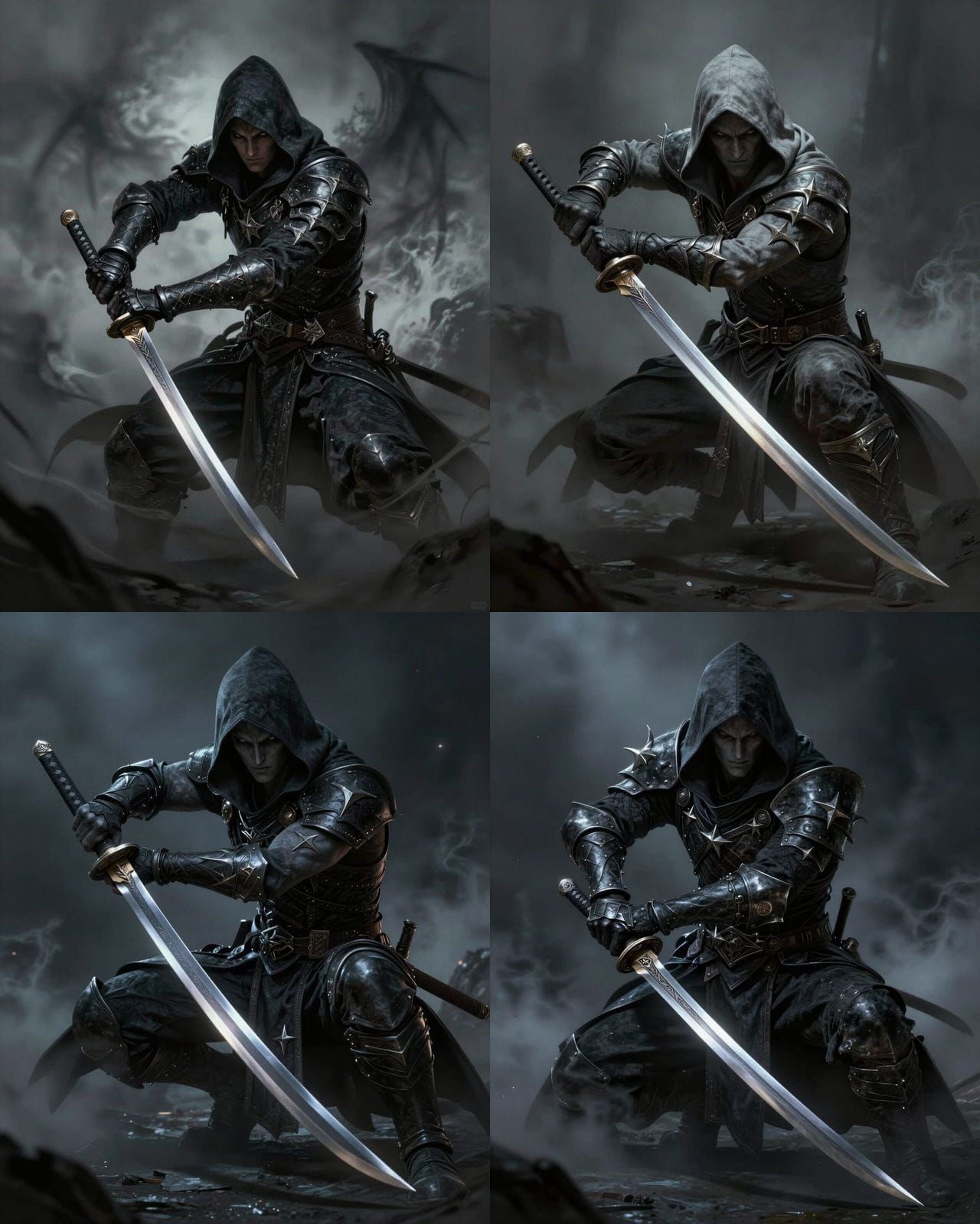 Drow Rogue Assassin in Shadows - Dark Fantasy Concept Art