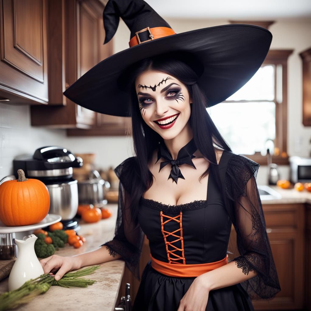 Smiling Witch in Monster Appliance Kitchen