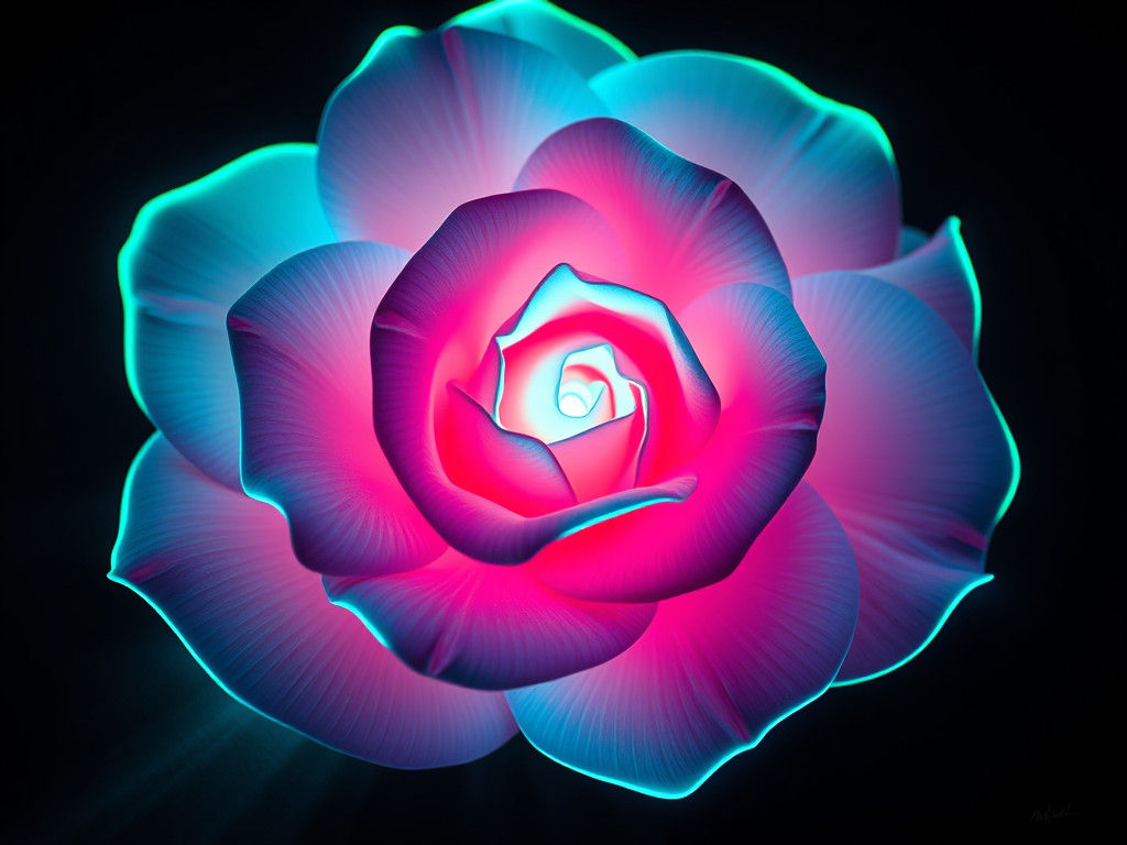 Neon Futurism: An Ultraminimalist Mixed Media Masterpiece