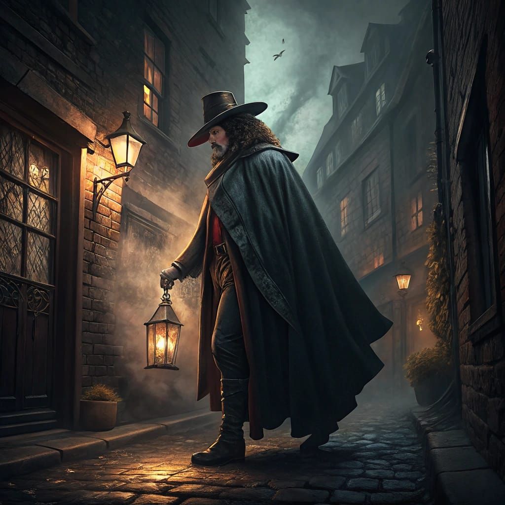 Guy Fawkes in Atmospheric Victorian Alleyway