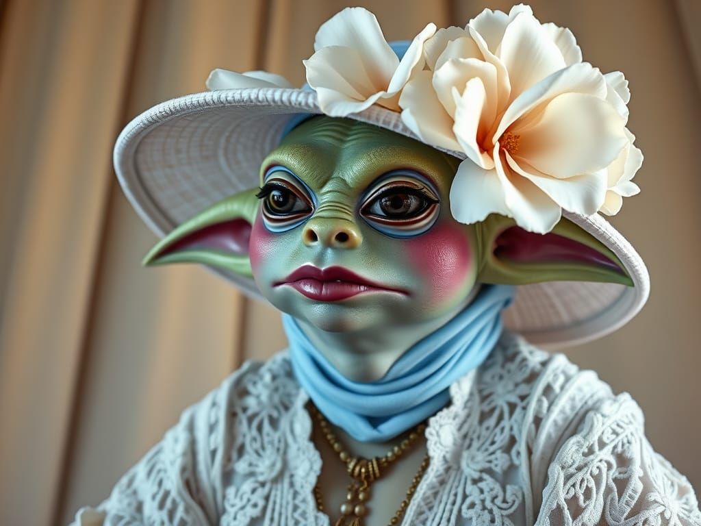 Alien Slug in Boudoir, Gary Larson Style