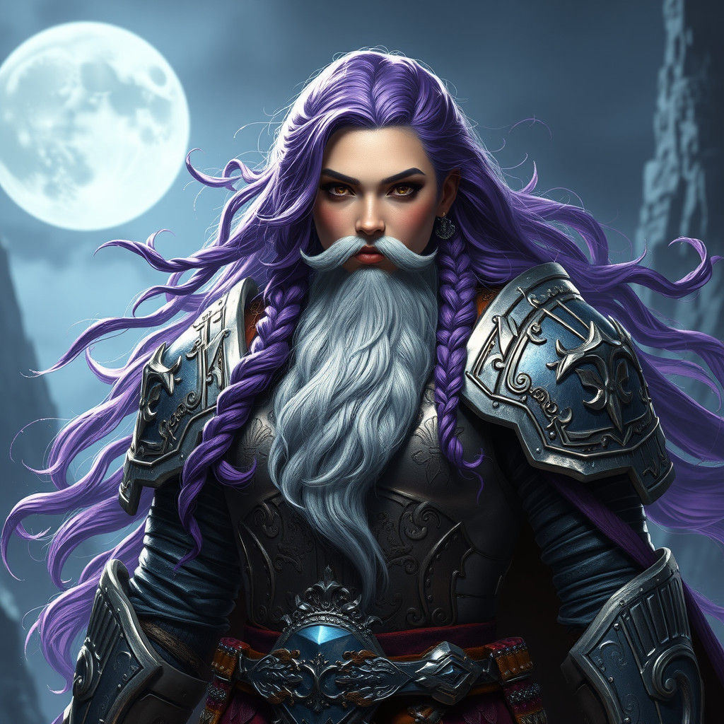 Dwarf Paladin with Silver Beard, Digital Painting