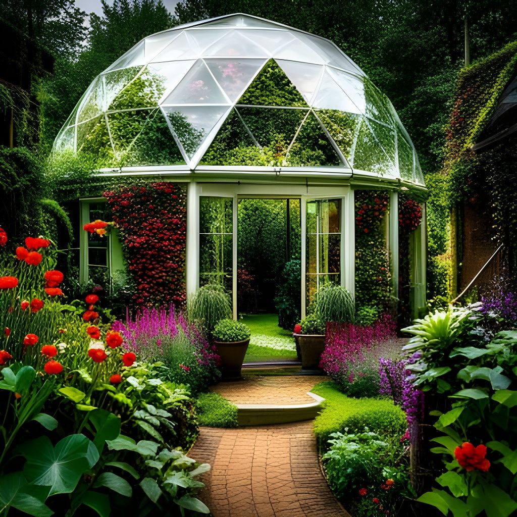 Geodesic Dome Garden in Rain