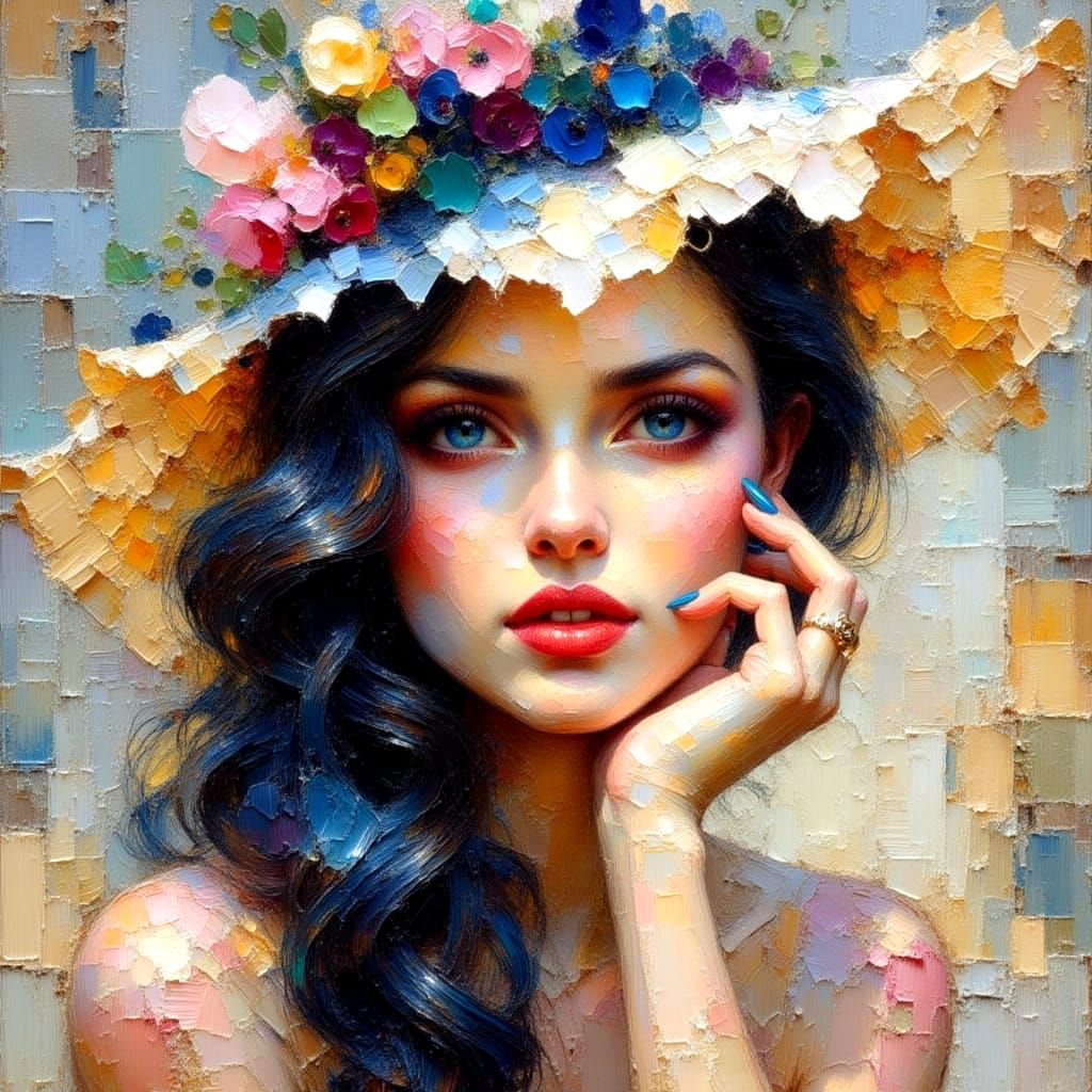 Ballerina in a Soft Impasto Landscape