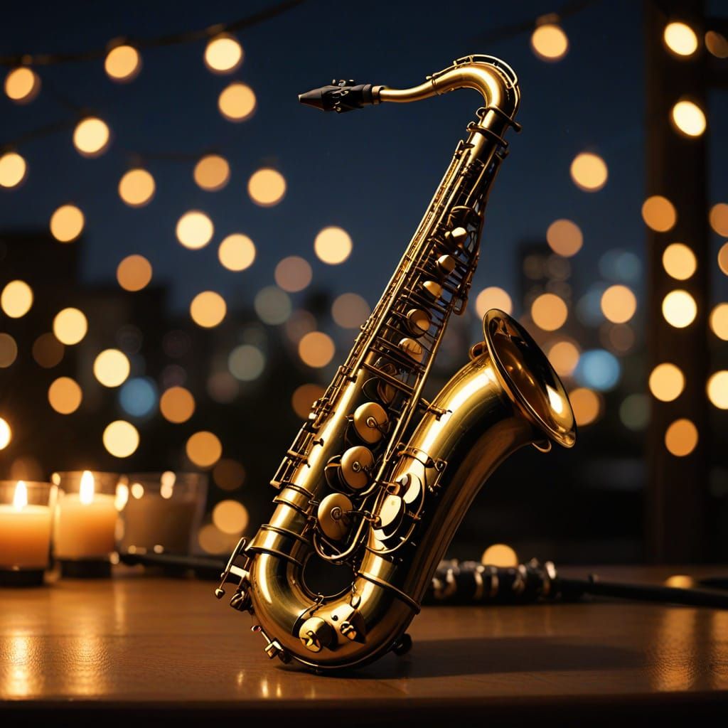 Saxophone Sounds in the Nighttime Cityscape