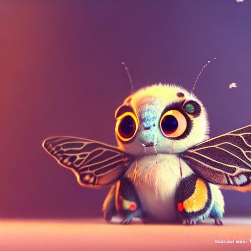 Adorable Mothra Creatures Play Together: 8K Photorealistic R...
