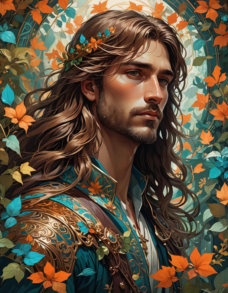 Regal Prince Surrounded by Lush Foliage