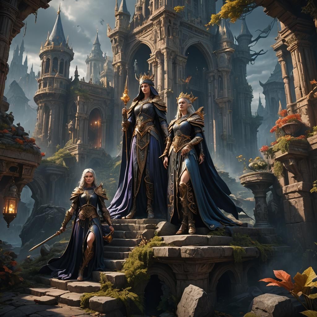 The Three Fates: Detailed Matte Painting