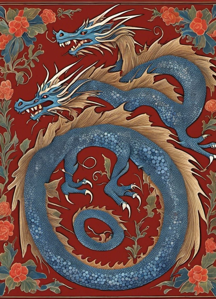 Dragon in Folk Art Style