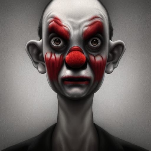 Sorrowful Clown in Hyperdetailed Style