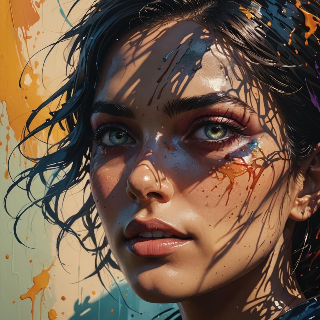 Hyperrealistic Shadow in Splash Art Style