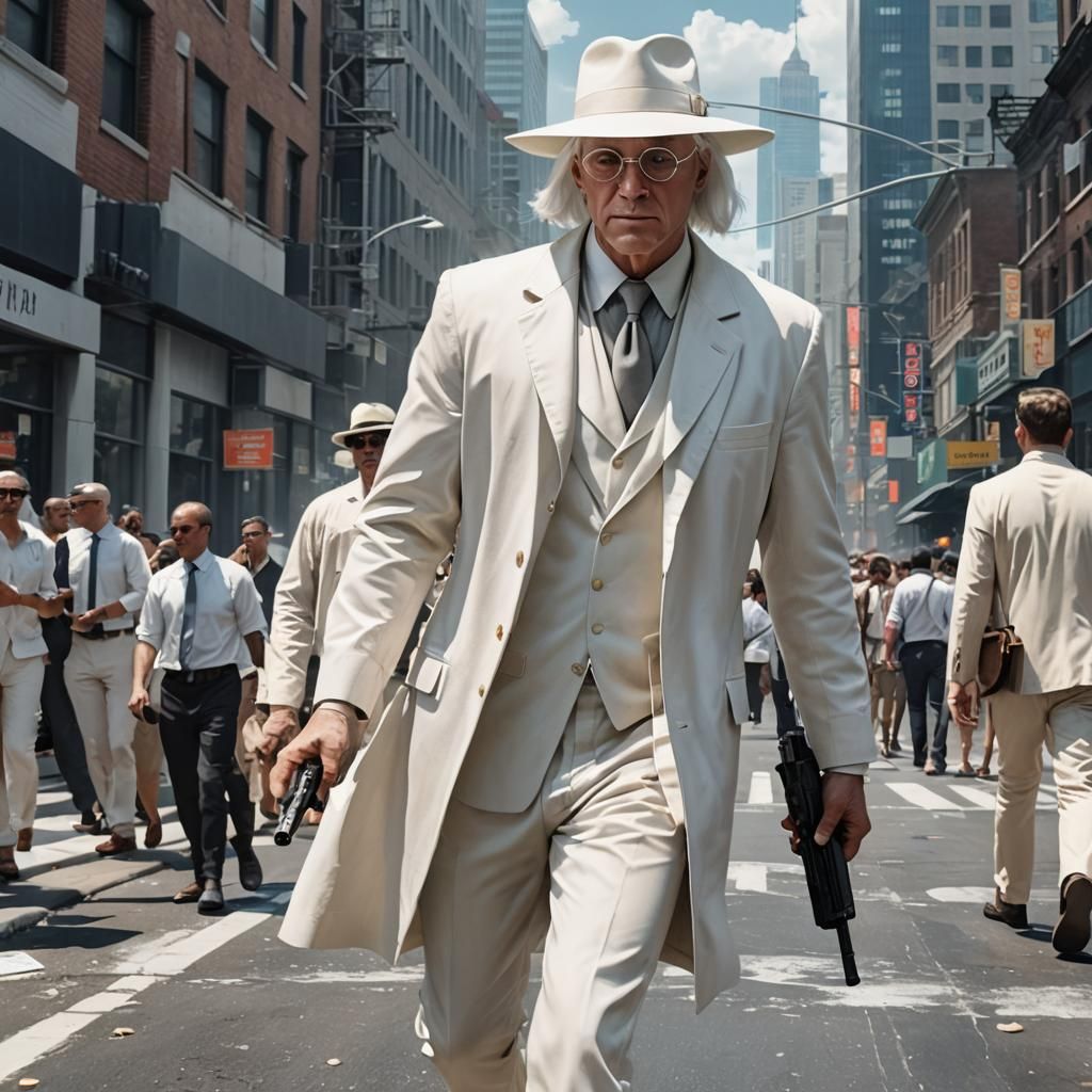 Futuristic Man with Shotgun in Hyper-realistic Matte Paintin...