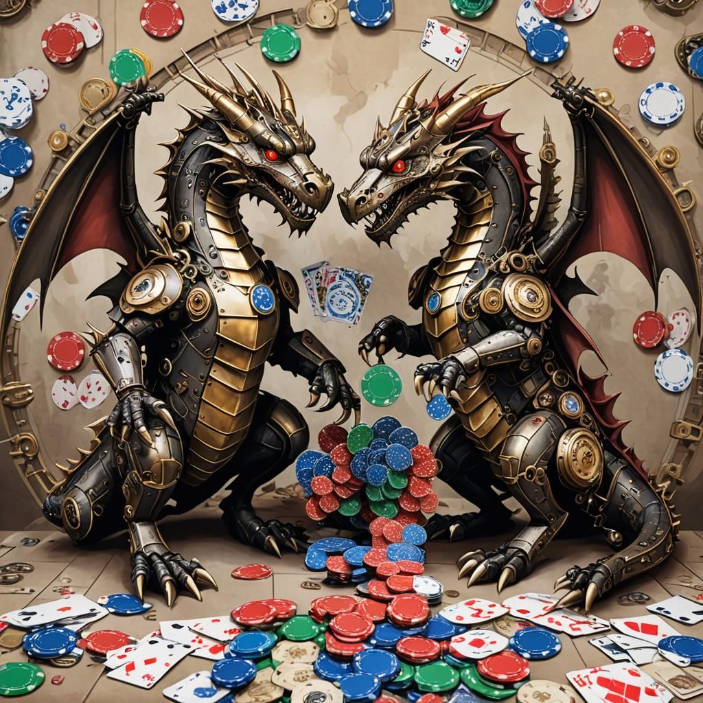 Steampunk Card Dragons with Chinese New Year Theme