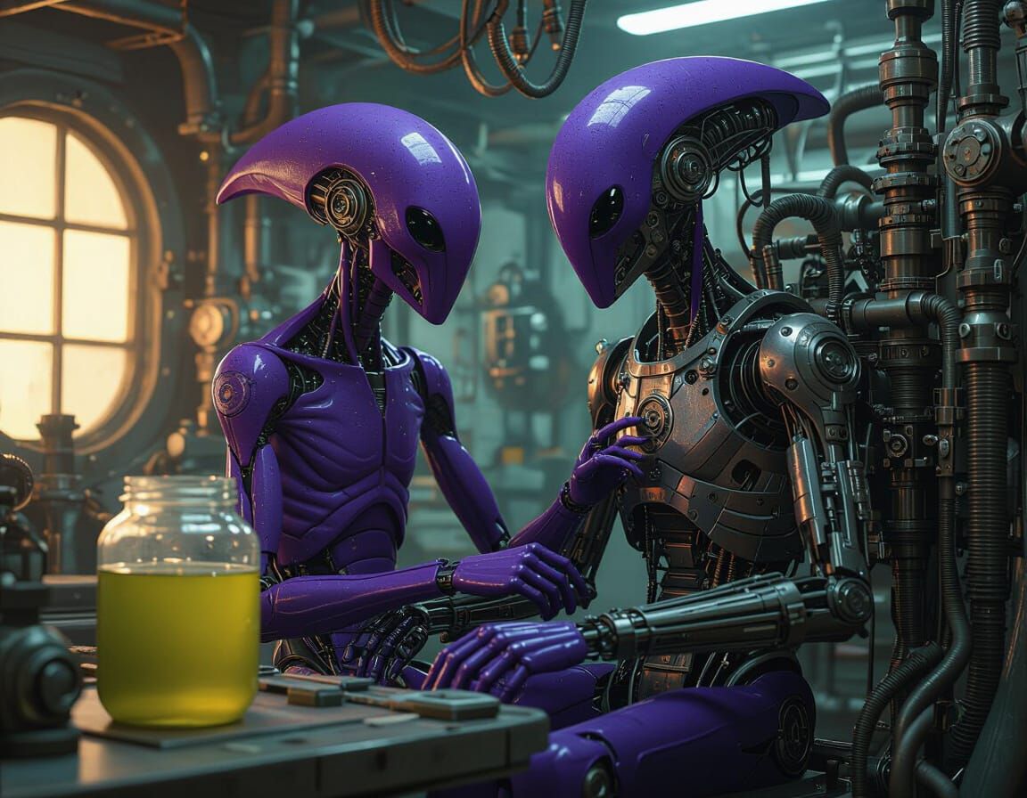 Alien Operator in Dystopian Biomechanical Setting