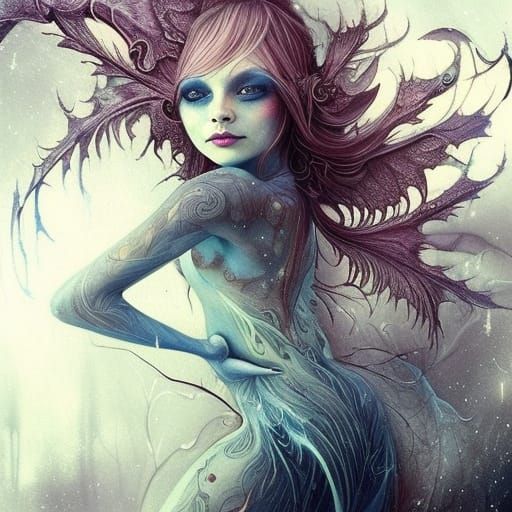 Bioluminescent Chibi Pixie in Fantasycore Forest