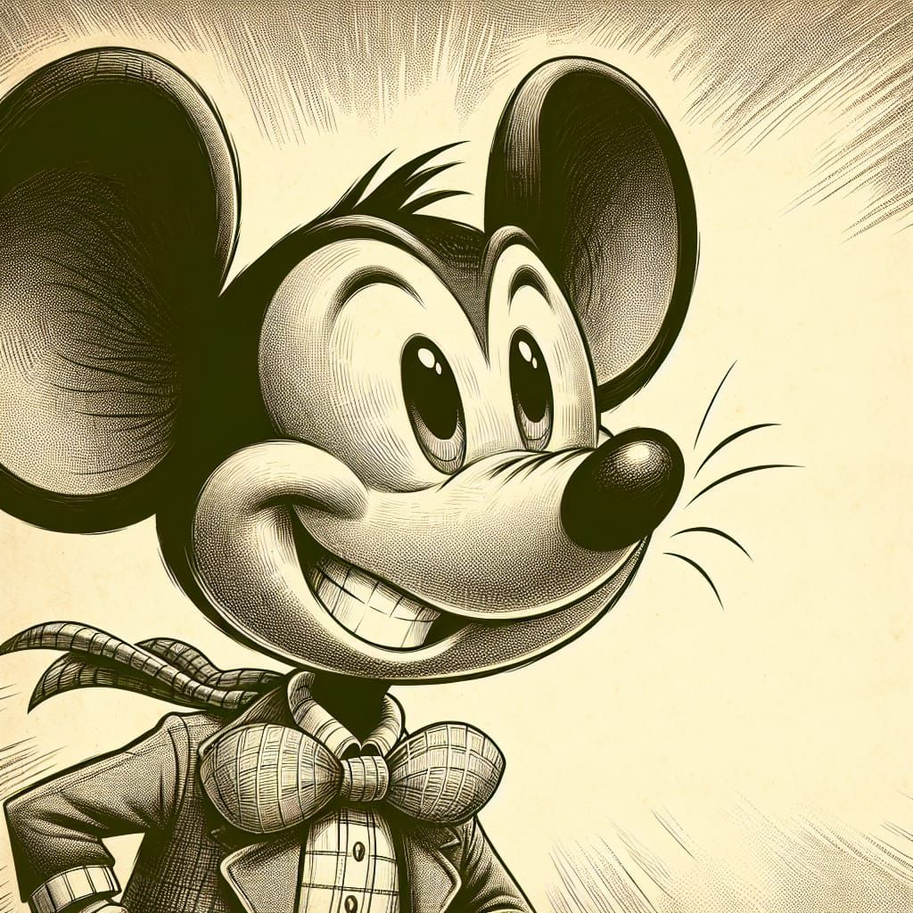 Mickey Mouse Movie Poster in Comic Book Style