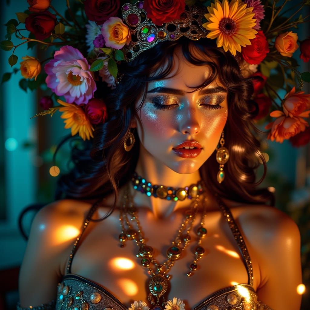 Medieval Kawaii Model Posing at Dawn