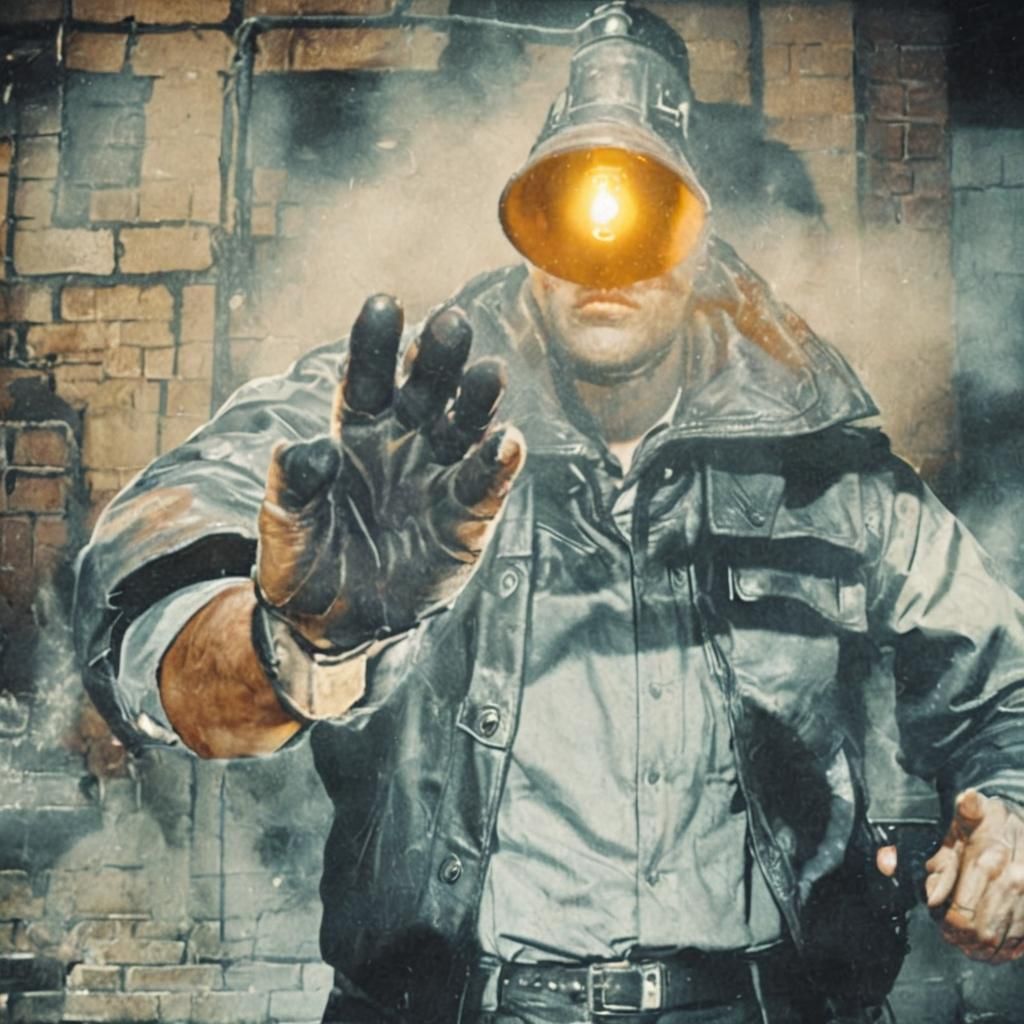 Gritty Film Noir Confrontation in Dark Alleyway