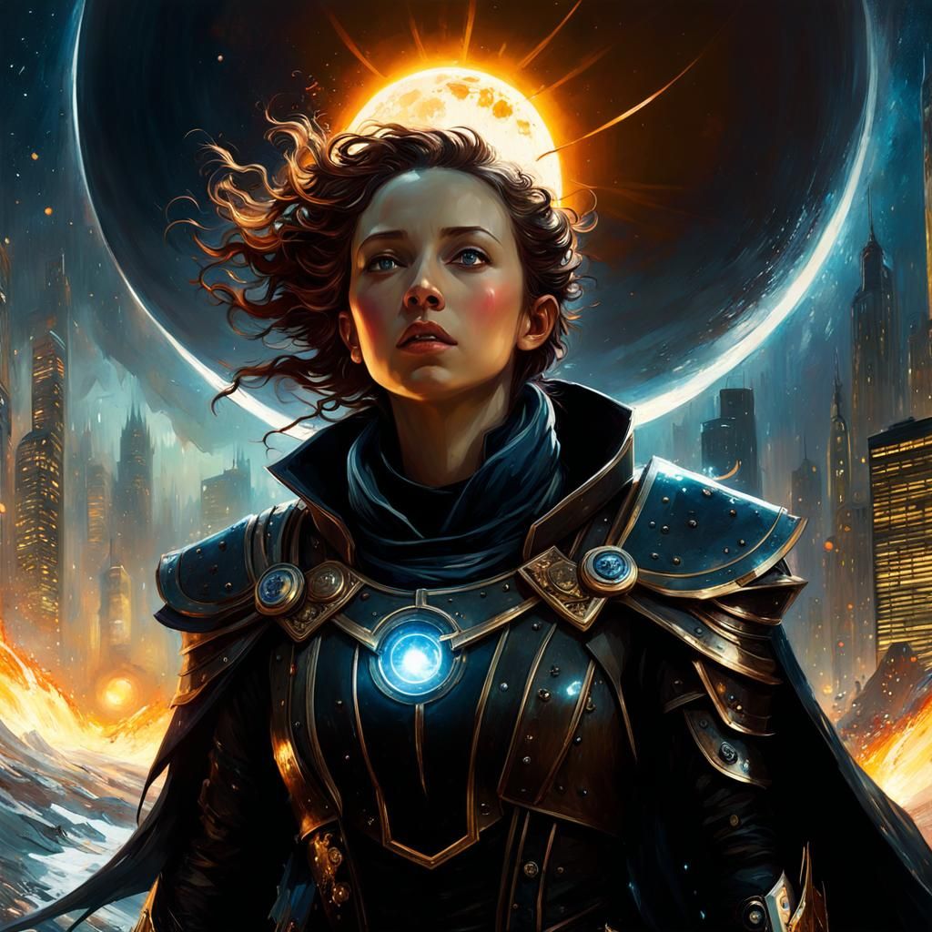 Hyperdetailed Solar Eclipse Digital Painting