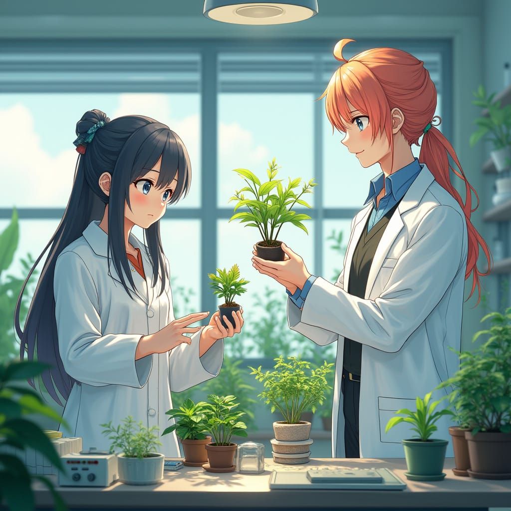 Diverse Plant Pathologists Study in Modern Laboratory