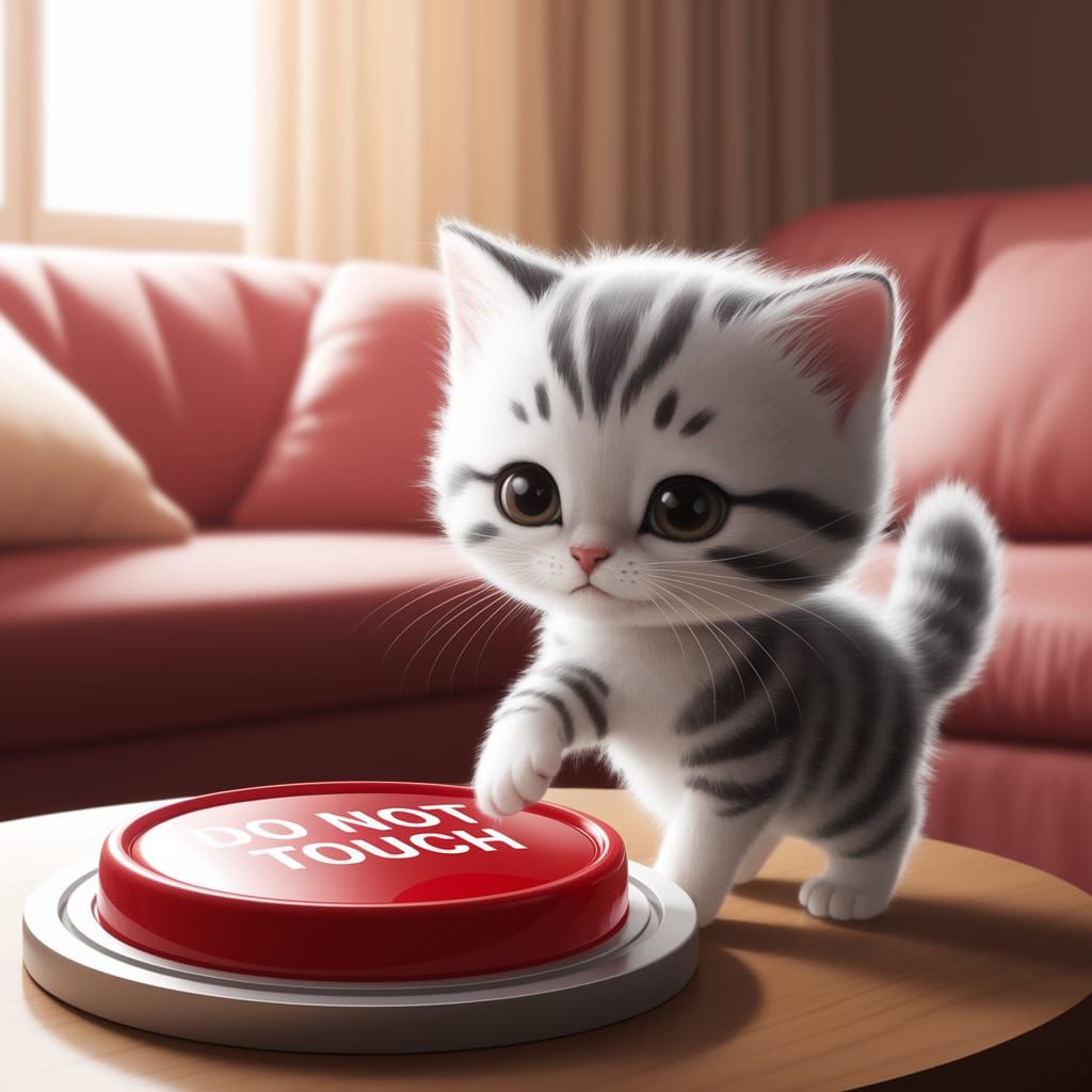 Whimsical Kitten Contemplates the Unknown