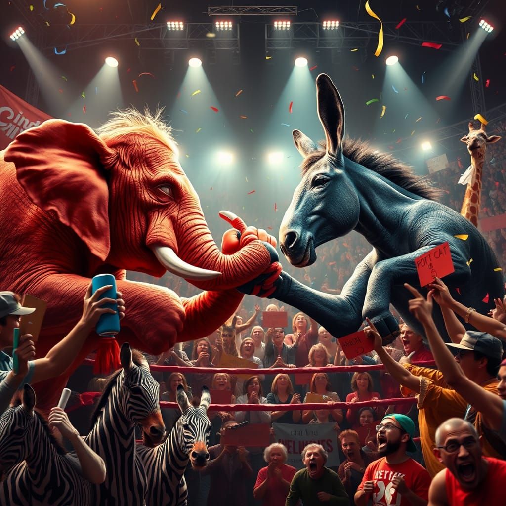 Hyperrealistic Animal Boxing Match in Photorealistic Style